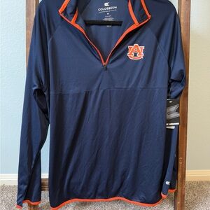 Colosseum Men’s Auburn University Navy and Orange 1/4 Zip Pullover with Logo